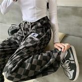 Pantalones deportivos casuales de cuadros escoceses